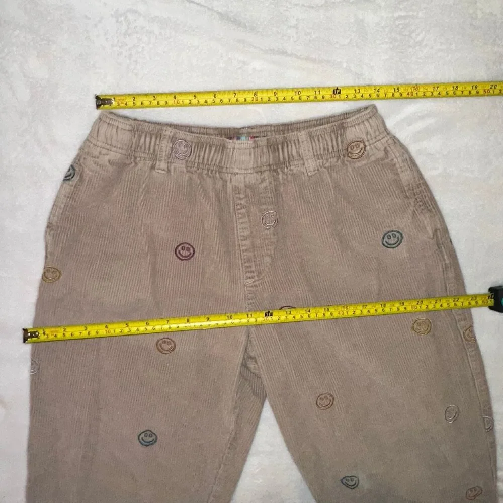 Urban Outfitters Men’s Medium Tan Corduroy Pants Embroidered Smiley Faces GUC